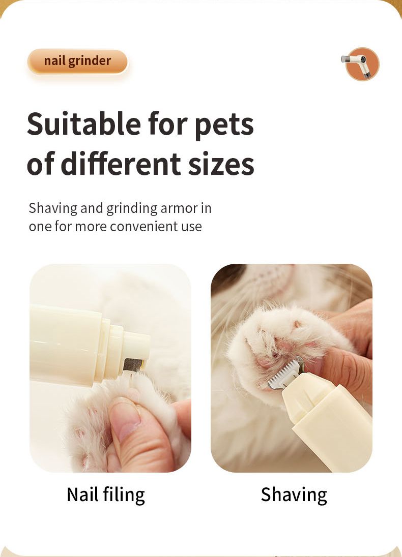Rechargeable Pet Nail Grinder & Trimmer with LED light